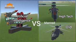 AI Air Defense vs High Tech and Old Attack Helicopters in Evertech Sandbox