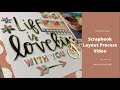 Scrapbook Layout Process Video using Washi Tape and Large Title