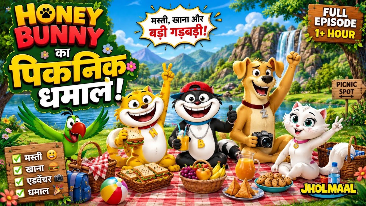 Hunny bunny 🐰 picnic party 🎉 #comedycartoon #animation
