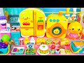 Satisfying with unboxing cute kitchen playset mini refigerator  laundry set asmr  review toys