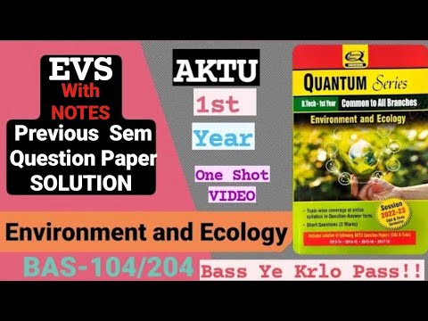 Last Semester Question Paper Solution || Environment and Ecology ...