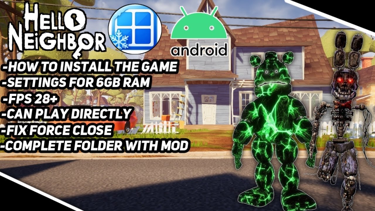 How to install Hello Neighbor Fredbear Mod | Winlator Frost | Snapdragon 870 | Poco F4 