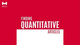 Finding Quantitative Articles