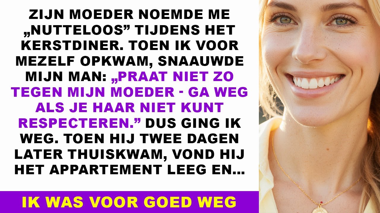 Hij koos de kant van zijn moeder; maar verwachtte niet thuis te komen in een leeg appartement…