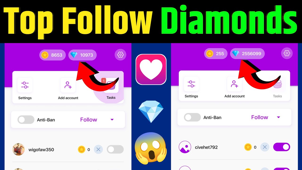 Top Follow Free Diamonds 💎 | Top Follow App Unlimited Coins | Top ...