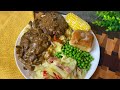 The BEST Hamburger Steak w/ Gravy You Will Ever Eat! | Mashed Potatoes| Fried Cabbage | Corn