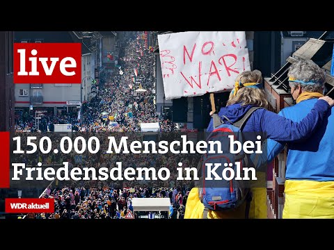 Live aus Köln: 150.000 Menschen auf Friedendemo für Ukraine statt Rosenmontag | WDR aktuell