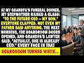 At My Grandpa's Funeral Dinner, My Stepbrother Raised a Glass, Until Lawyer Revealed Something