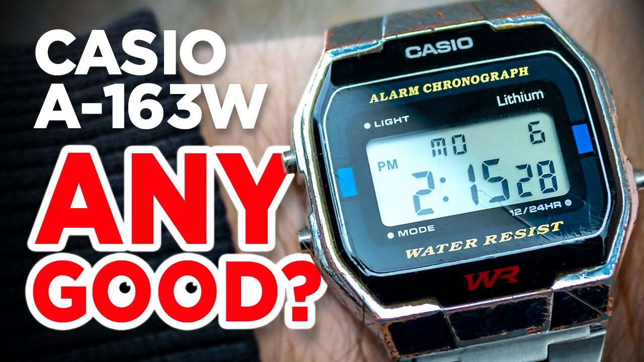 metrisk eskortere selv CASIO A-163W (593) Digital Watch Hands on REVIEW - The upmarket Casio F-91W  - YouTube
