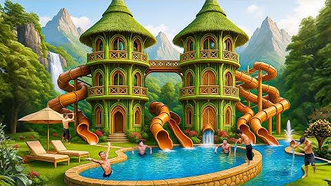 200-Day Challenge: Building a Twin Bamboo House with Underground Swimming Pool Using Primitive Tools