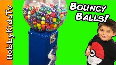 Surprise BOUNCY BALLS Toy Machine by HobbyKidsTV