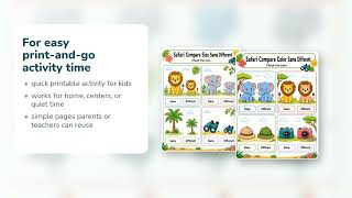 Same And Different Safari | Same and Different Worksheets | Printable PDF | Etsy | 06
