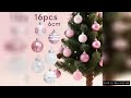 16pcs 6cm Christmas Balls Painted Pink Plastic Xmas Decorative Hanging Ornaments Party Christmas Sph