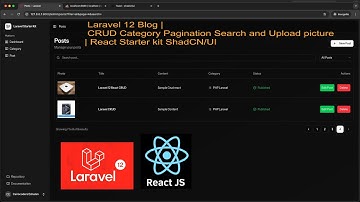 Laravel 12 Blog | CRUD Category Pagination Search and Upload picture | React Starter kit ShadCN/UI