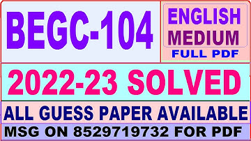 begc 104 solved assignment 2022-23 / begc 104 solved assignment / ignou ba english solved