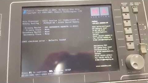 GrandMA1 - Checksum error Defaults loaded error fix
