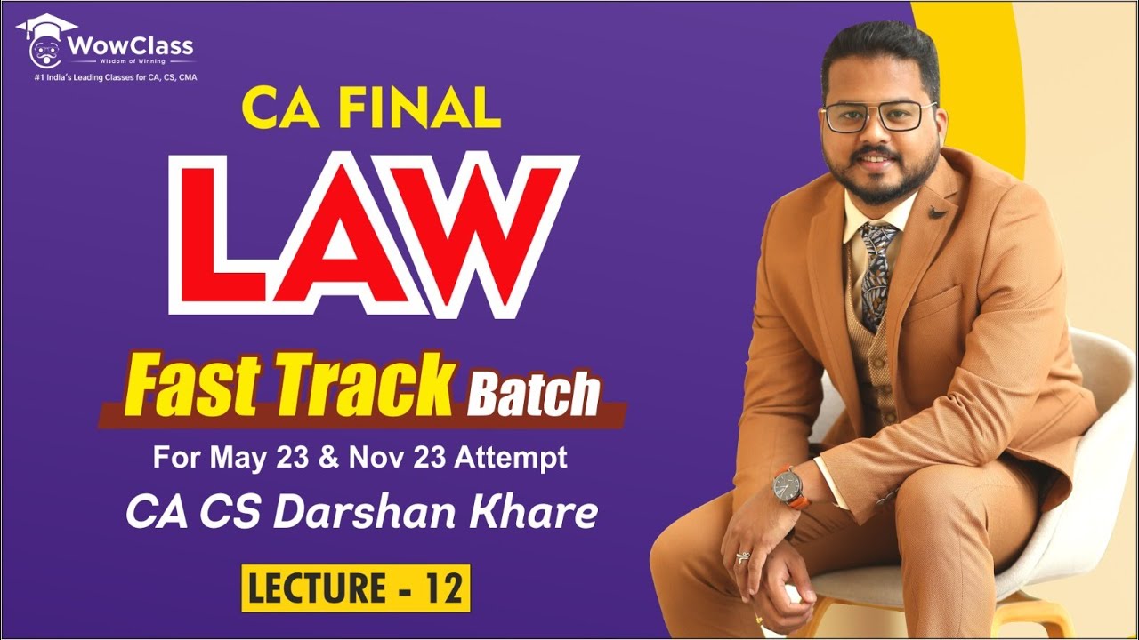CA Final Law Fastrack Batch for Nov 2022/May2023 : Lec 12 - (FCRA,2010.)