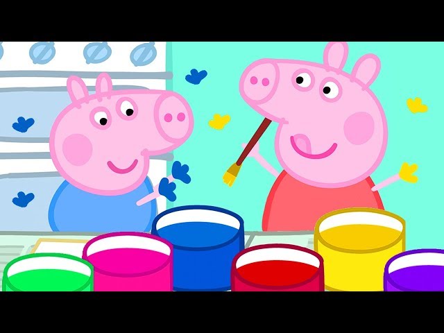 Painting with Hands and Potatoes with Peppa Pig | Peppa Pig Official Family Kids Cartoon class=