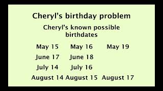 Cheryl's birthday problem