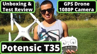 Potensic T35 GPS Drone 1080P Camera Review | Unboxing and Test Flight -  YouTube
