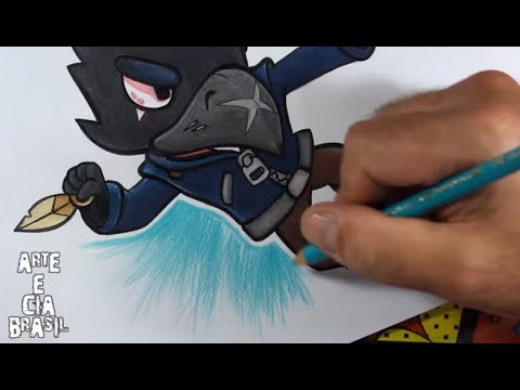 Desenhando O Corvo De Brawl Star Youtube - como desenhar o corw do brawl stars