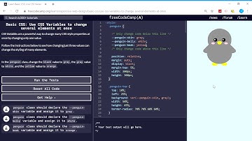 Basic CSS (37/44) | Use CSS Variables to change several elements at once |  freeCodeCamp