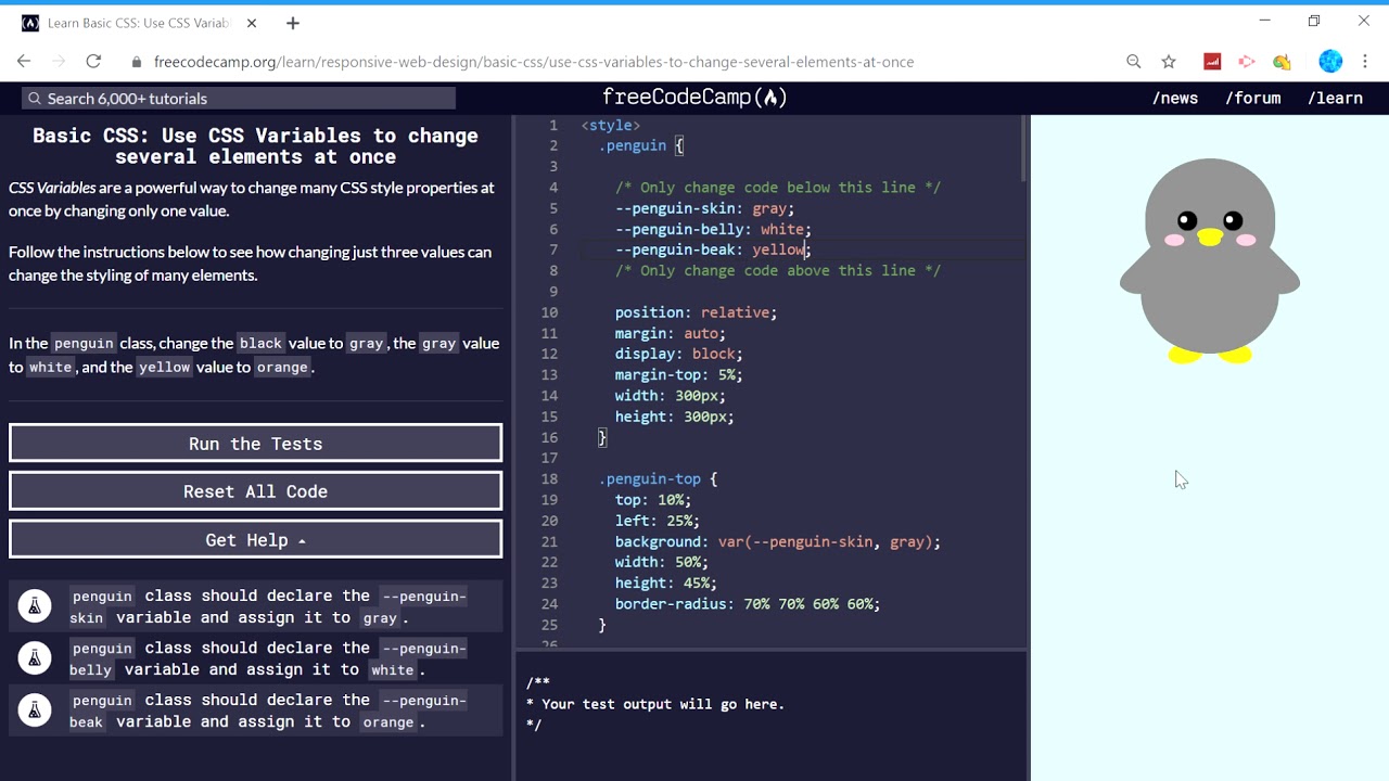 Basic CSS (37/44) | Use CSS Variables to change several elements at ...