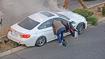 Tourist describes saving man from burning car on Las Vegas Strip