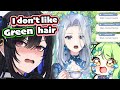 Nerissa tells amalee that she doesnt like green hair fauna  hololive