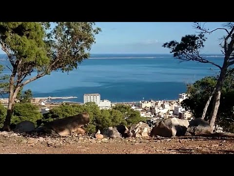 منتزه الغابة مطل على مدينة الناظور منظر البحر الجميل جد ا صوت طبيعي 