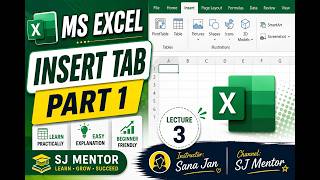 MS Excel Insert Tab | Part 1 | Lecture 3 | Complete Insert Tab Explained in Urdu