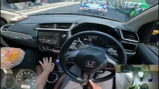 POV Drive Brio Praktek Mengendarai Mobil Manual di Jalan Raya
