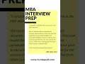 MBA Interview - Time to Show Them What You Are Made Of!