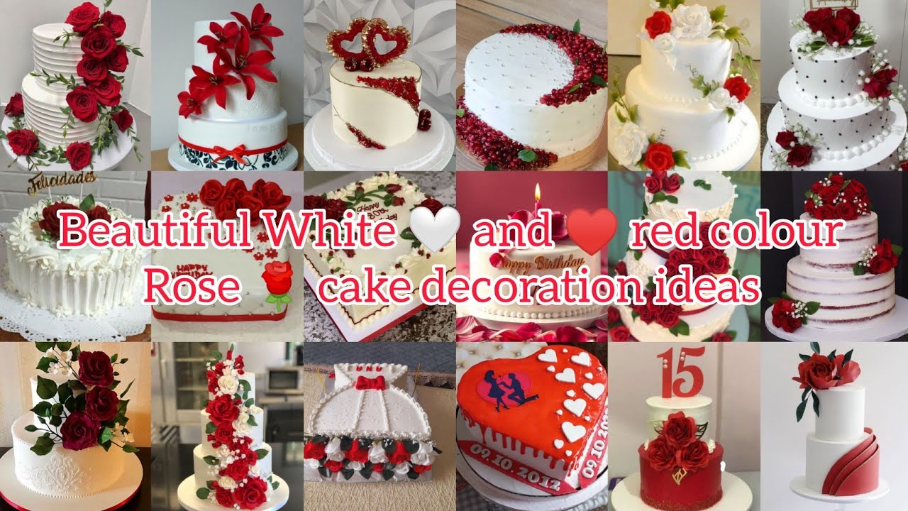 Beautiful white 🤍 and ♥️ red colour 🌹 Rose cake decoration ideas/birthday cake/anniversary cake#cake