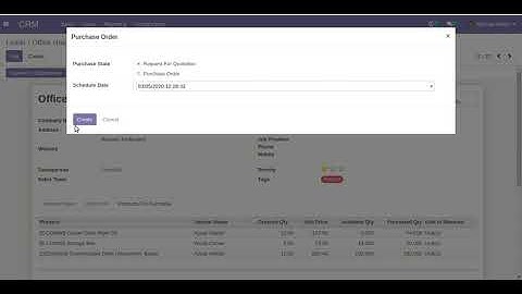 Convert Lead/Opportunity To Purchase Order Odoo