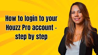How to login to your Houzz Pro account - step by step