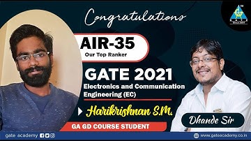Interaction With Harikrishnan S.M. AIR-35 (ECE) GATE 2021 | GA GD Course Student