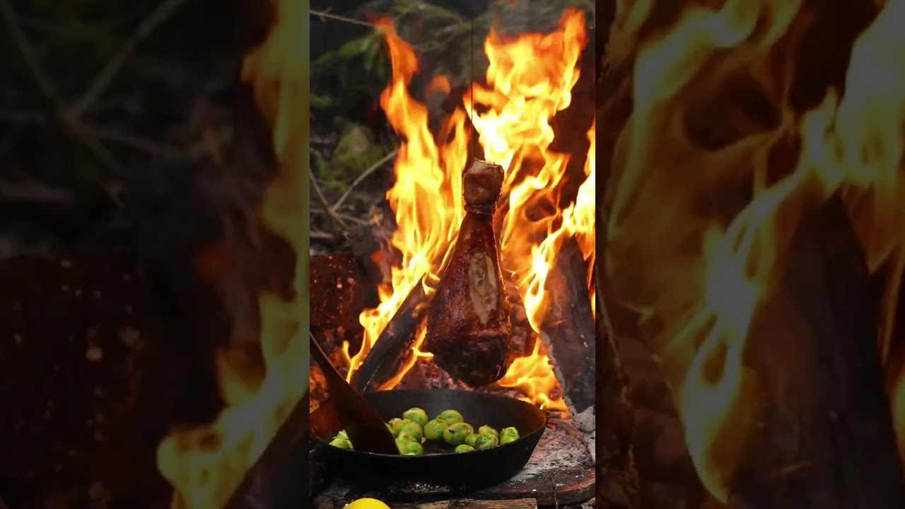 Primal Food: Crispy Slow-Roasted Turkey Leg Over Fire 🍗🔥