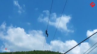 مشروع Zipline في القدموس يستقطب السواح من كل أنحاء سورية