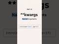 Multiple values…but with names? 👀That’s where **kwargs come in. #coding#codingbat#programming#python
