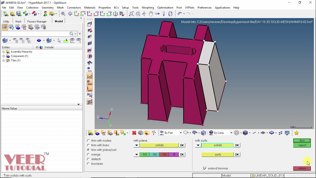 Hypermesh | Solid Edit Tools | Hex mesh - YouTube