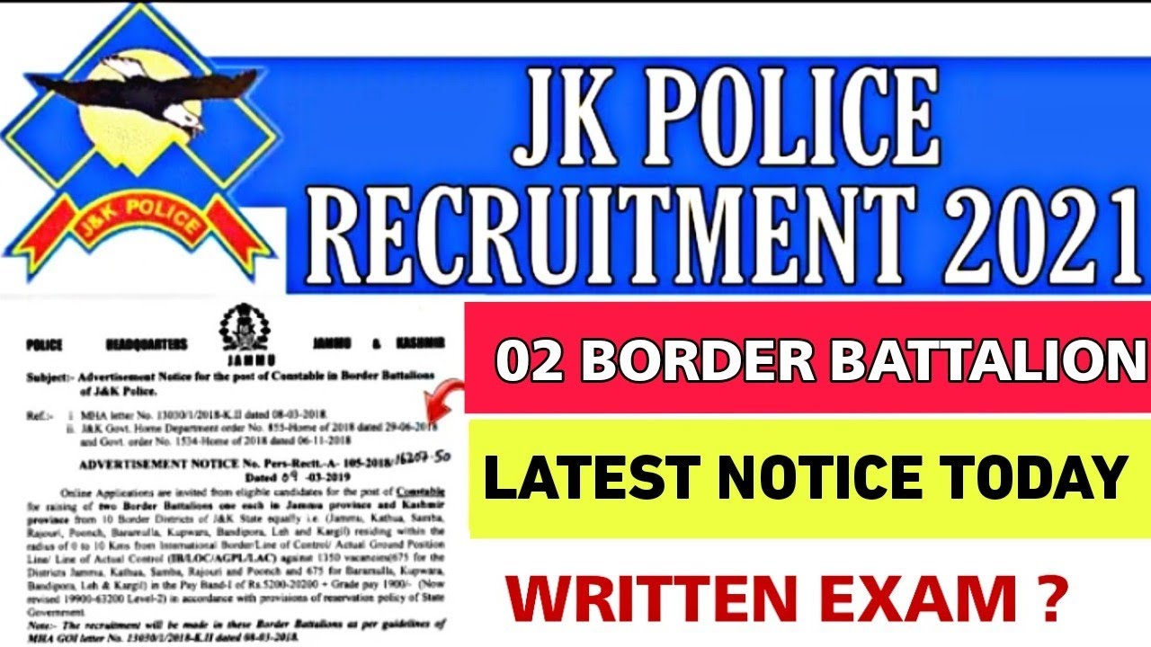 JKP Border Battalion Notification Out | Document & Written Exam Update