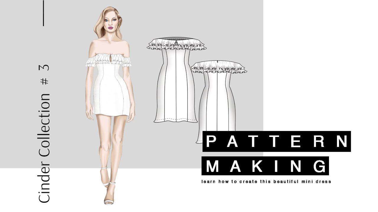 Pattern Making - Mini, off the shoulder dress 
