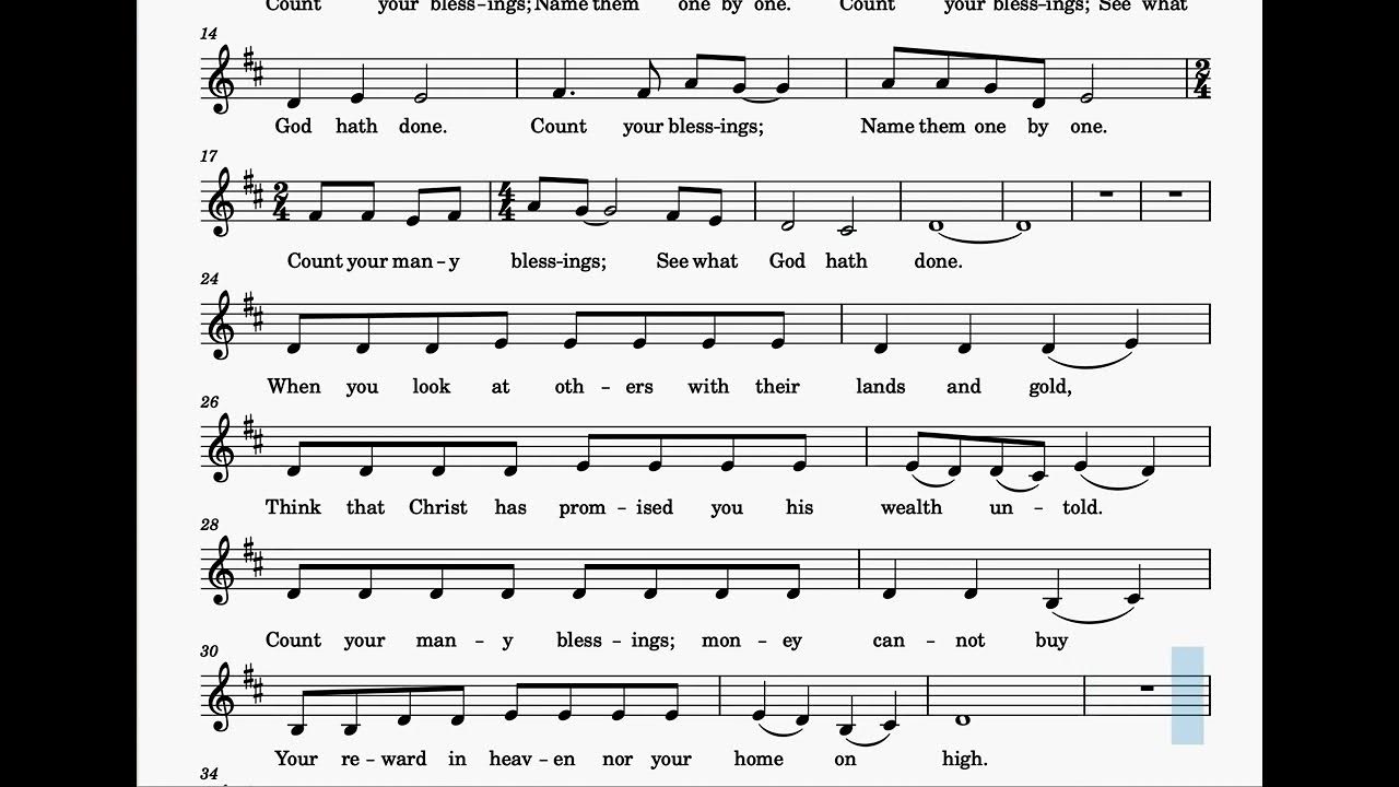 Count Your Blessings Alto Part YouTube