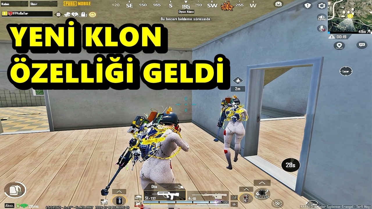 YENİ KLON ÖZELLİĞİ GELDİ OHA ! MÜTHİŞ MAÇ BATUR GAME SOLO SQUAD PUBG MOBİLE