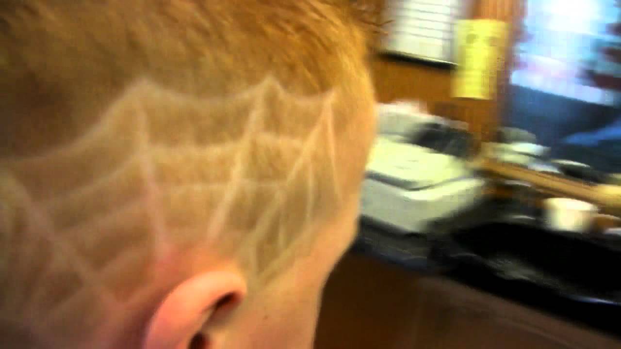 Edenderry Barbering: Des's Spider Web Haircut - YouTube