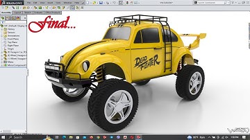 SolidWork_Volkswagen Beetle Car  Modeling | Advance Surface Modeling in SolidWorks _ Last-10