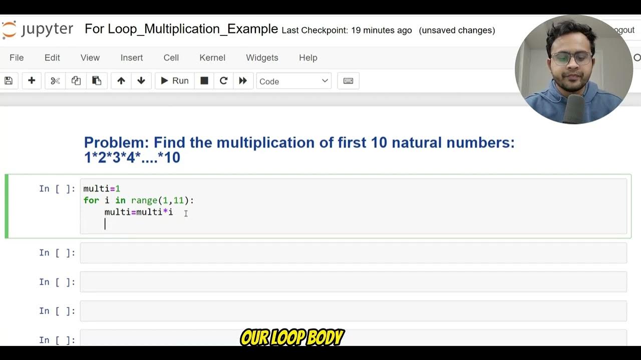 18 For Loop Example: Multiplication of first 100 Natural Number - YouTube