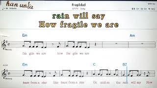 Fragilidad/StingKaraoke*Sheet Music*Chord*MR노래 반주*기타 코드 악보*가라오케