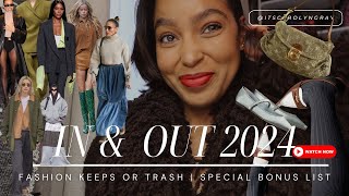 WATCH BEFORE YOU SHOP IN 2024 ! WHAT'S IN & OUT FOR 2024 | BONUS LIST AT THE END